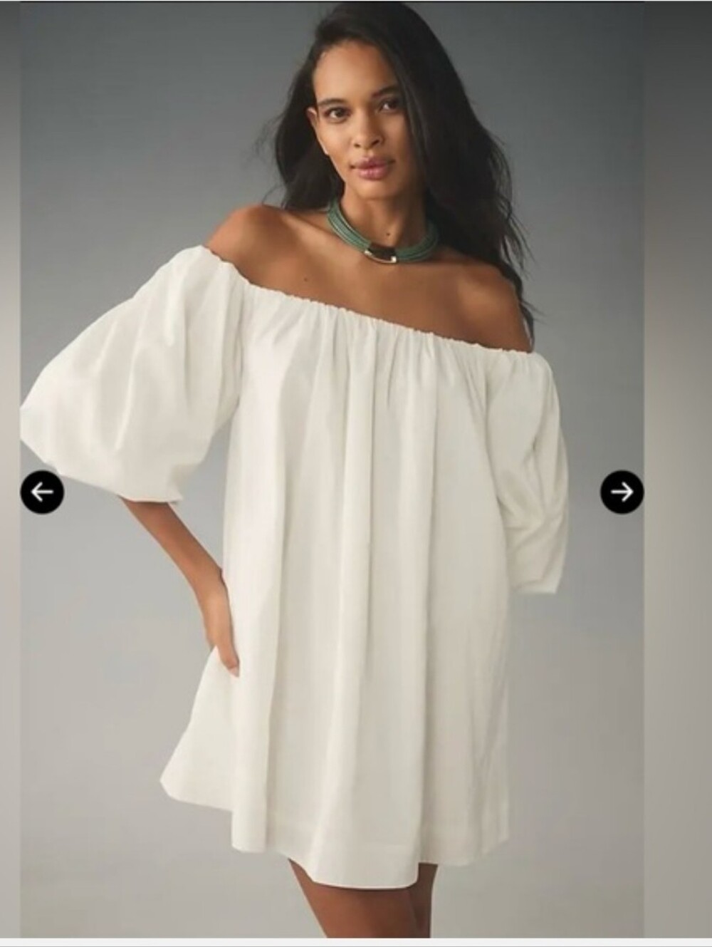 Mare Mare Off-the-Shoulder Puff Sleeve Mini Dress Small